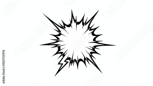 Explosion effect graphic with sharp radiating lines.