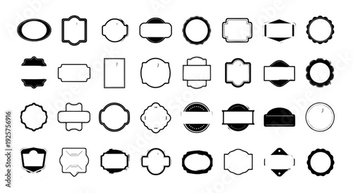 Product Label Shapes - 36 Professional Vector Icons for Retail Tagging and Branding