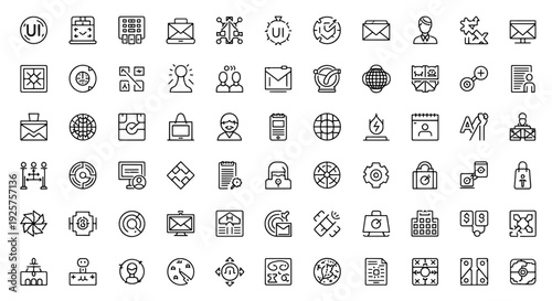 User Interface Icons Set - 50 Vector Icons for Web and App UI Component Design
