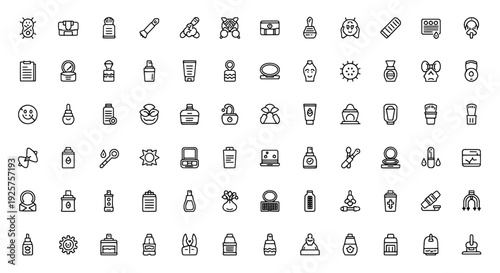 Beauty Cosmetics Icons - 50 Vector Icons for Beauty, Makeup, and Skincare Apps Design