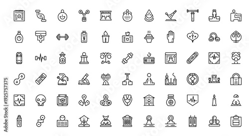 Fitness Icons Set - 50 Vector Icons for Gym, Health, and Wellness App Design