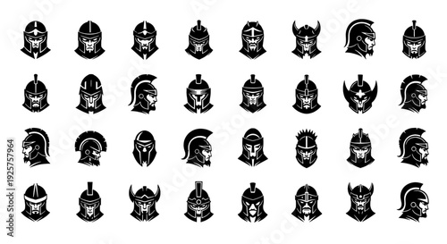 Warrior Head Mascot Logo - 24 Vector Icons for Combat Sports and Gaming Teams