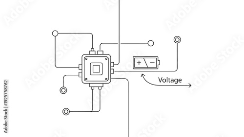 Electronic circuit diagram with power source and voltage label.