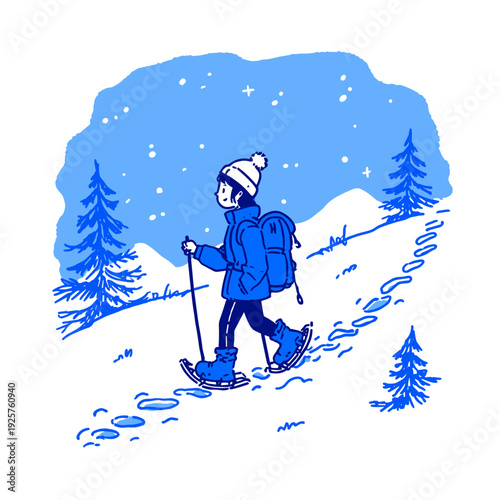 Solo Snowshoe Hike Through Winter Mountains