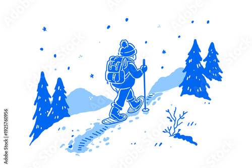 Solo Snowshoe Hike Through Winter Mountains