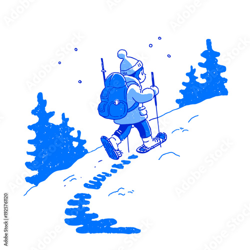 Solo Snowshoe Hike Through Winter Mountains