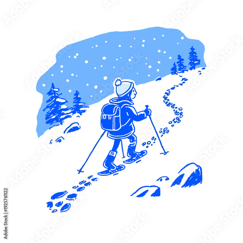 Solo Snowshoe Hike Through Winter Mountains