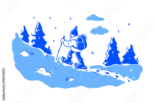 Solo Snowshoe Hike Through Winter Mountains