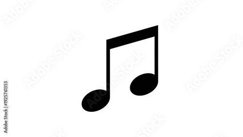 Black musical note on white background