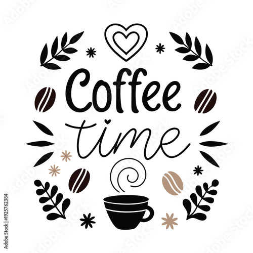 A charming illustration celebrating the cozy essence of coffee time with artistic details.