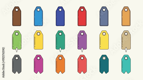 Colorful collection of hanging garment bags displayed in a neat grid arrangement