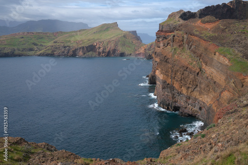 Ponta de São Lourenço, Madeira, seascape with colorful striped cliffs