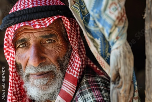 Wallpaper Mural Close up portrait of an elderly bedouin man showcasing the rich cultural heritage of the middle east Torontodigital.ca