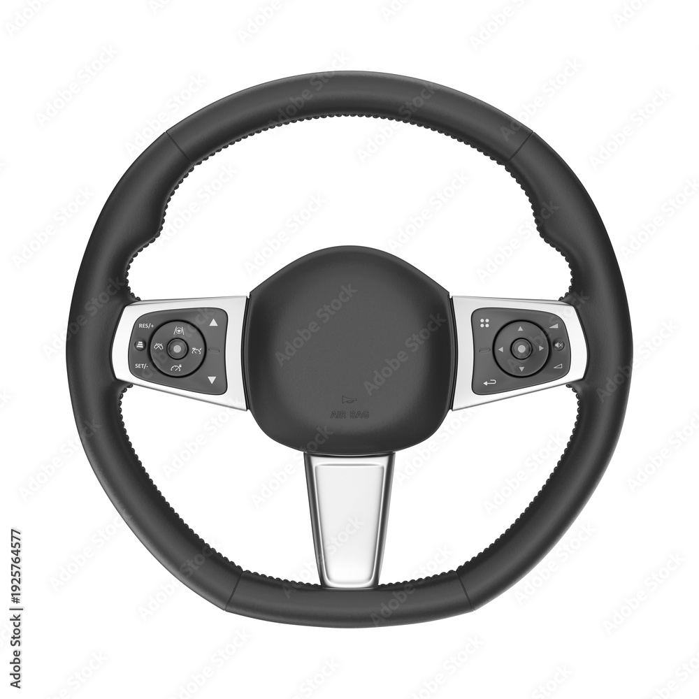 custom made wallpaper toronto digitalFront view of modern car leather steering wheel on transparent background