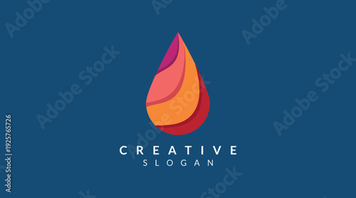 This captivating logo design features a stylized water droplet with a gradient effect, symbolizing refreshment and vitality, suitable for brands in environmental or wellness sectors.