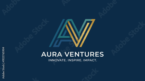 A modern logo design featuring an abstract letter 'A' symbolizing innovation and impact, perfect for a ventures company focused on driving meaningful change and success.