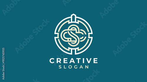 This innovative circular logo features intricate geometric patterns, ideal for branding projects focusing on creativity, collaboration, and unity in thought and design.