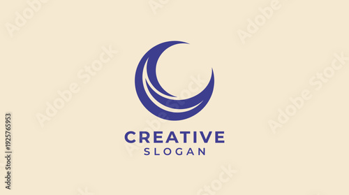 This elegant logo features a serene crescent design, representing creativity, calmness, and inspiration, ideal for brands in arts, wellness, or innovative sectors.