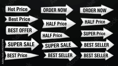 Vintage-style directional road signs with various arrows and symbols pointing in different directions