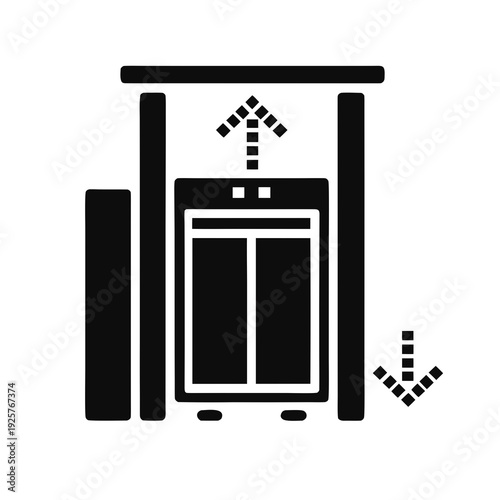 A black and white icon of a vending machine