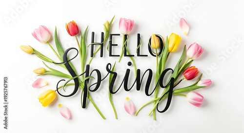 Spring sale begins vibrant tulips welcome new season with hello spring