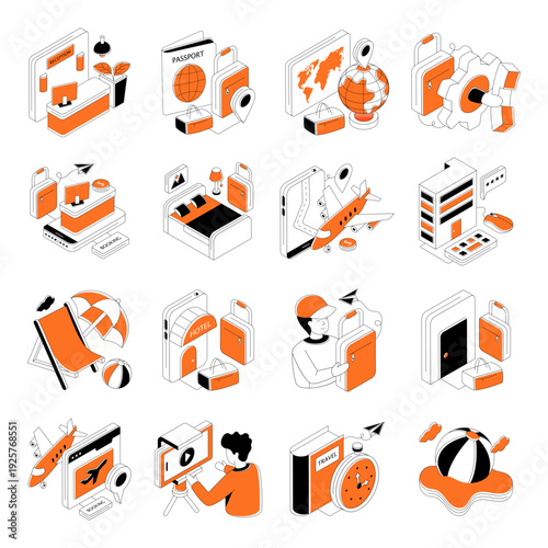 Set of Holidays Isometric Illustrations