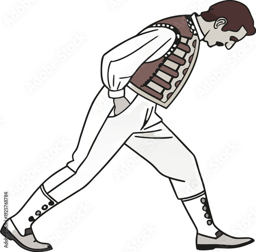 Minimalist traditional goran man wearing authentic clothing