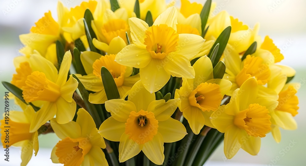 Fototapeta premium Vibrant yellow daffodils for spring sale brighten up your home with fresh flowers