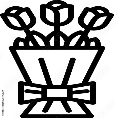 Beautiful flower bouquet with ribbon tie Ideal to beautify the layout of digital invitations or moments of love