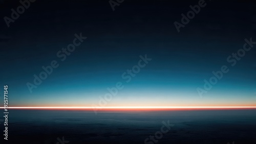 Horizon light ray in blue sky