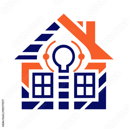 Icon of house with lightbulb and chimney