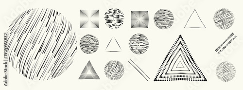 Wallpaper Mural Collection of vector design elements. Set of logos with lines, stripes and circles. Various forms of line and dots design.Vector logo collection. Bundle of circle icons and elements. Set of lines art. Torontodigital.ca