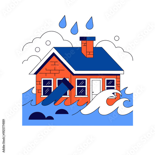 A house is being flooded with water