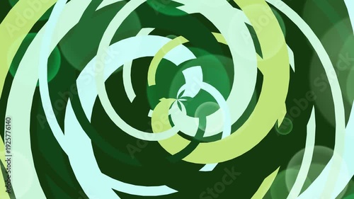 Abstract Green Spiral Vortex with Soft Bokeh Effects