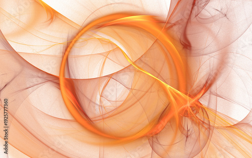 Abstract 3d rendering illustration of fiery orange explosion with glowing Light and smoke texture background