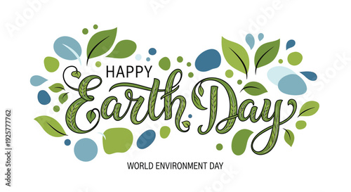 Earth Day typography vector graphic