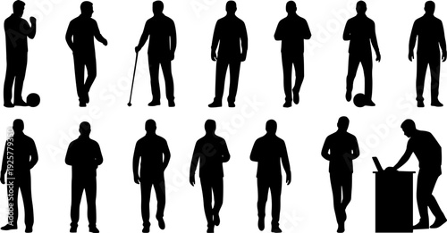 Vector silhouette of a men