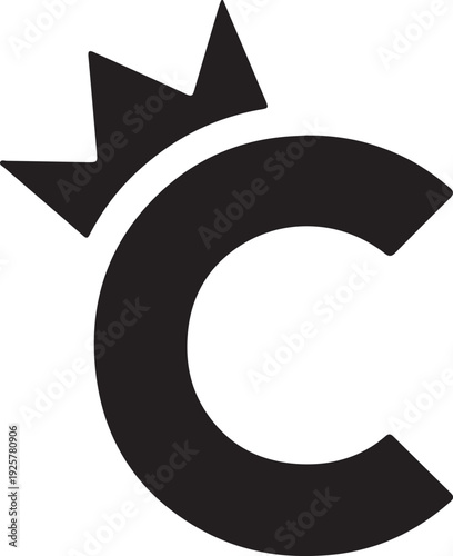 vector illustration of a latter C and king crown logo