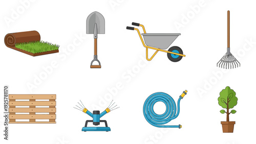 Garden tools and supplies collection: perfect for landscaping projects