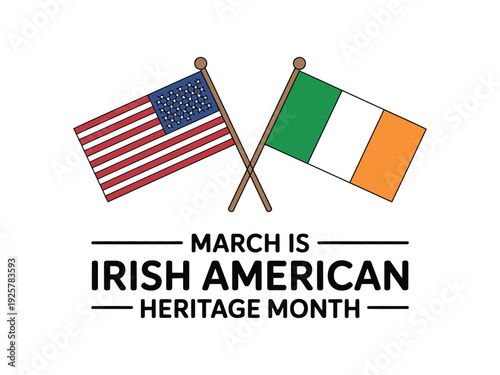American and Irish flags represent shared.