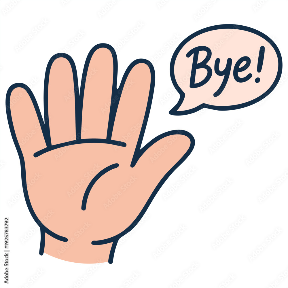 Fototapeta premium Simple Hand Symbol for Communication and Gesture Concepts