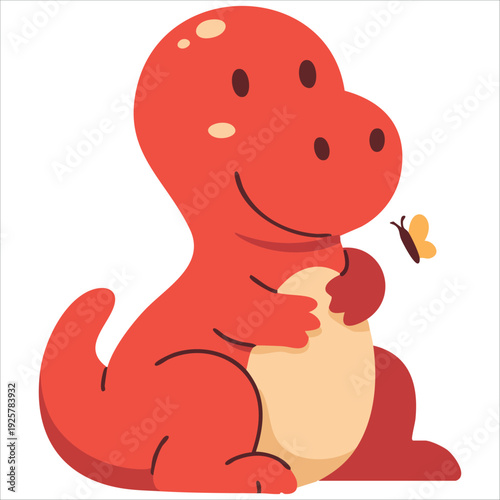 Adorable Prehistoric Animal for Kids Design Isolated Vector Illustration on White Background