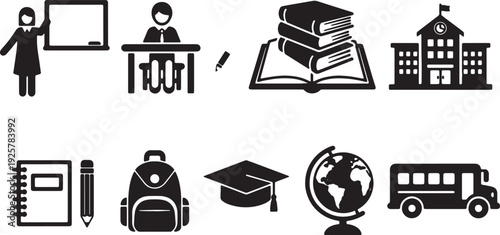 School Education Icons Set