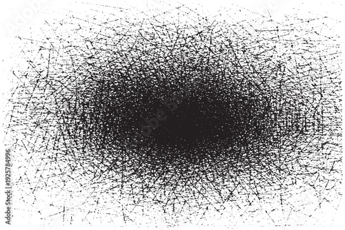 Abstract Black Ink Explosion Texture on White Background