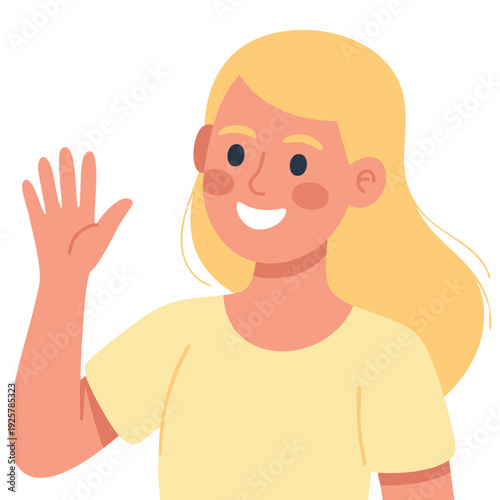 Portrait of a Blonde Woman Female Avatars Vector Illustration in Flat Style