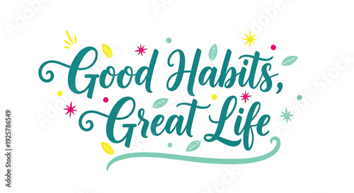 Inspirational quote typography with stars and confetti