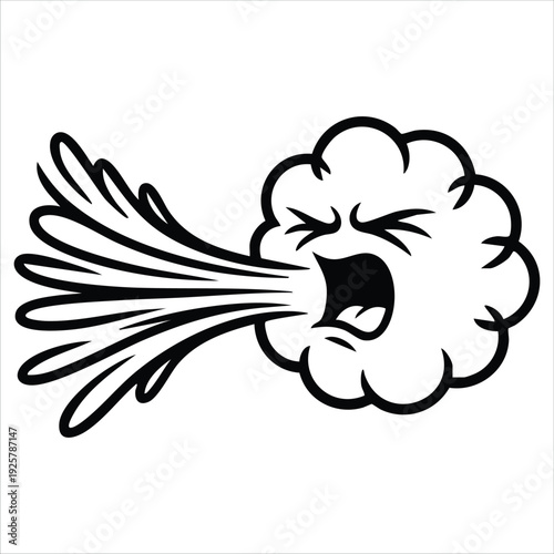 Adorable Animated Cloud with Wind Lines for Weather Concepts