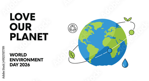 Environmental awareness vector graphic, World Environment Day 2026