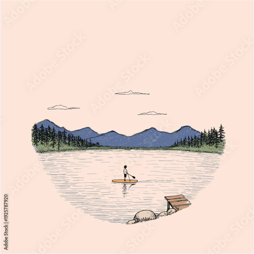 Sunrise SUP on Quiet Mountain Lake