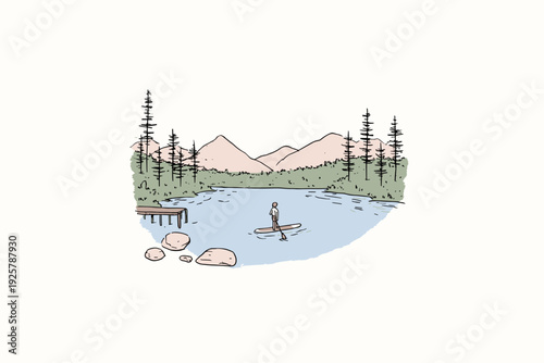 Sunrise SUP on Quiet Mountain Lake